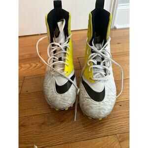 Nike Force Savage Varsity Football Cleats White Yellow Size 10 880140 107